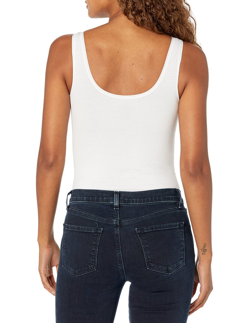 Yummie Women's Ruby Cotton Seamless Shaping Full Back Bodysuit, White, Large/X-Large - Image 2